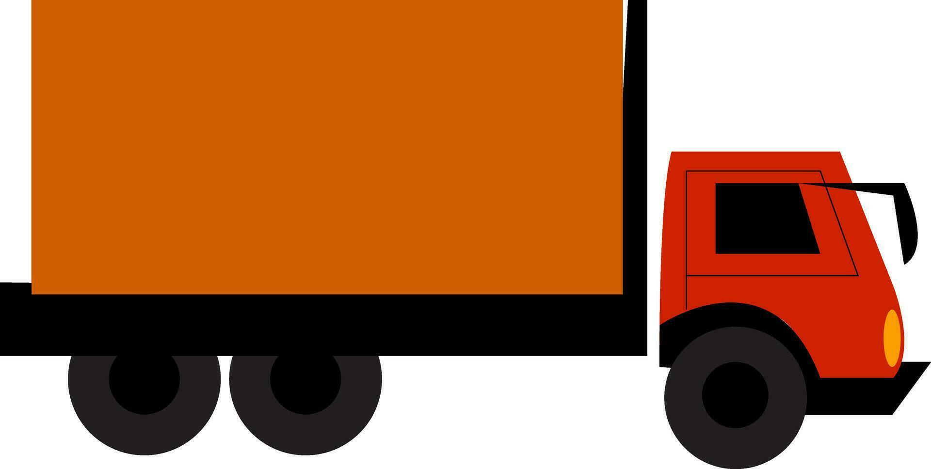 un' rosso commerciale veicolo o camion per trasporto merce vettore colore disegno o illustrazione