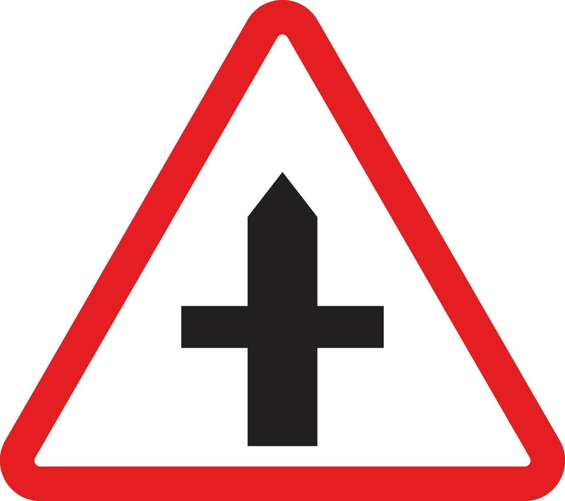 intersezione cartello di principale strada con secondario strada . vettore illustrazione