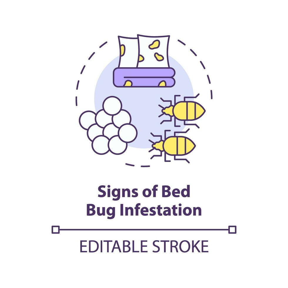 2d modificabile multicolore segni di letto insetto infestazione icona, semplice isolato vettore, integrato peste gestione magro linea illustrazione. vettore