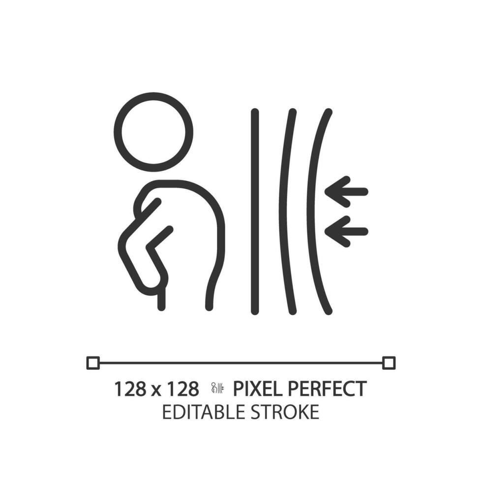 2d pixel Perfetto modificabile nero resilienza icona, isolato semplice vettore, magro linea illustrazione che rappresentano psicologia. vettore