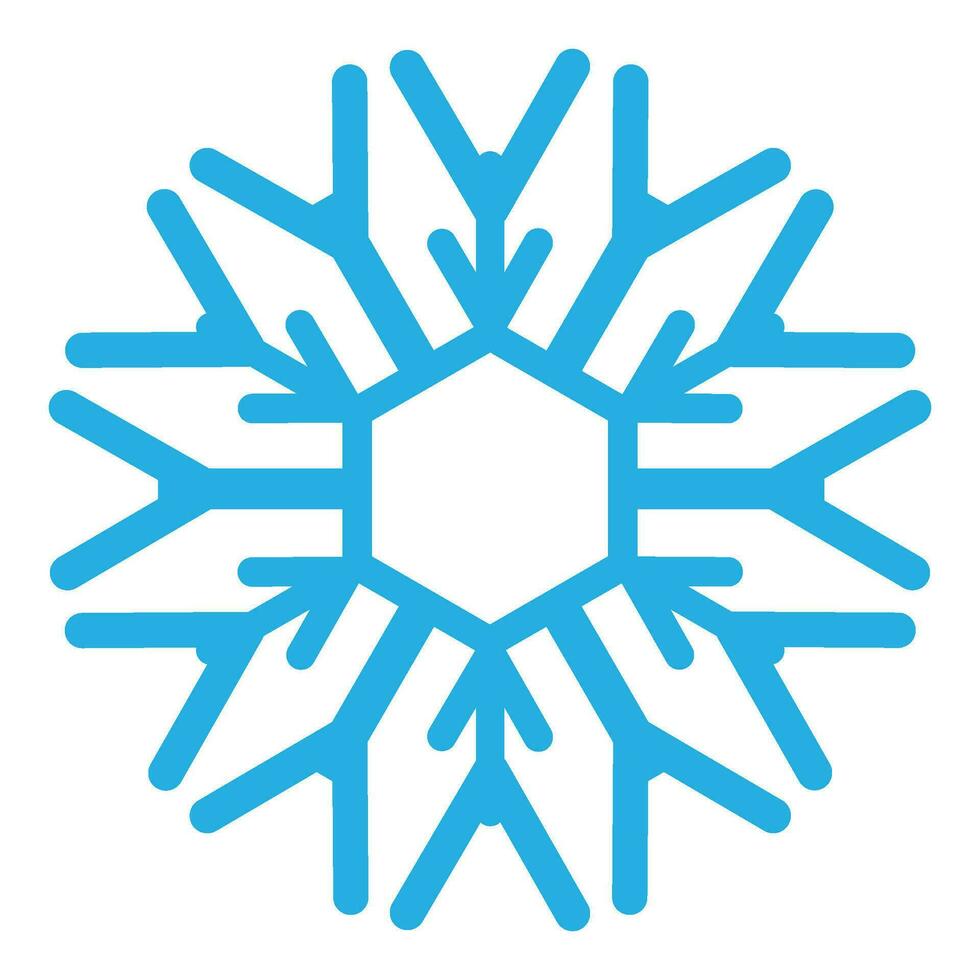 inverno blu congelare fiocco di neve di spessore linea icona vettore