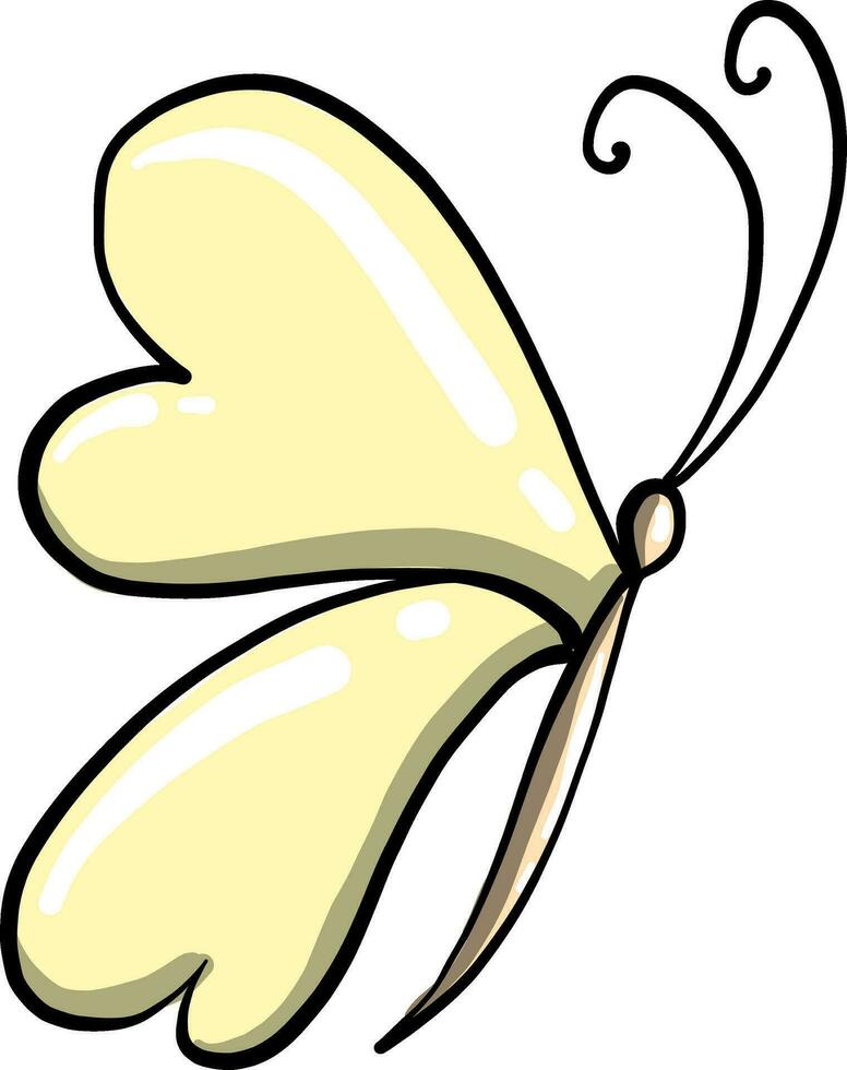 giallo semplice la farfalla, illustrazione, vettore su bianca sfondo