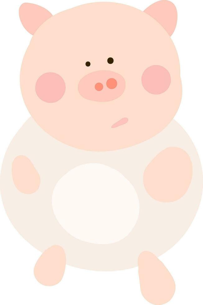rosa bambino maiale giocattolo vettore o colore illustrazione