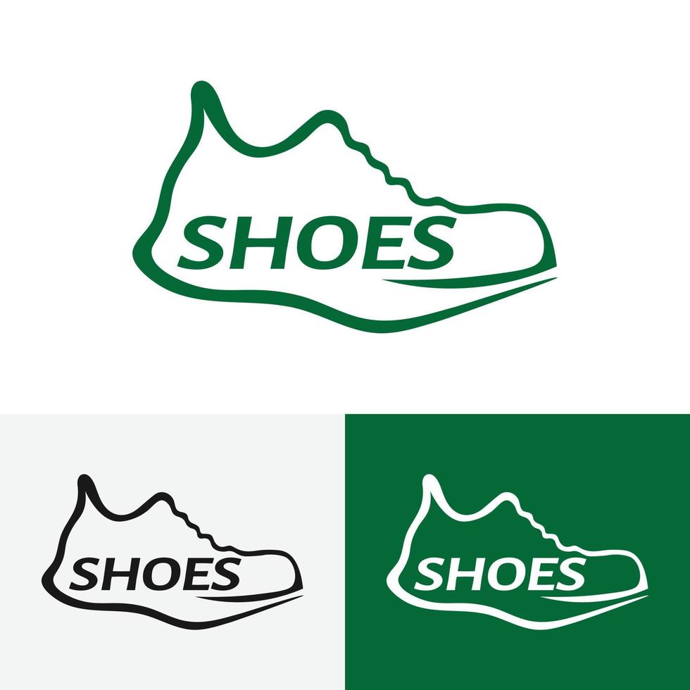 modello di progettazione del logo in stile linea di scarpe da ginnastica vettore
