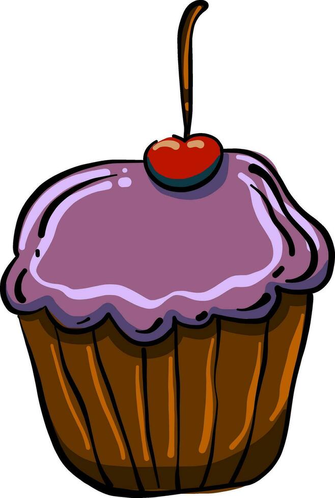 piccolo cupcake, illustrazione, vettore su bianca sfondo