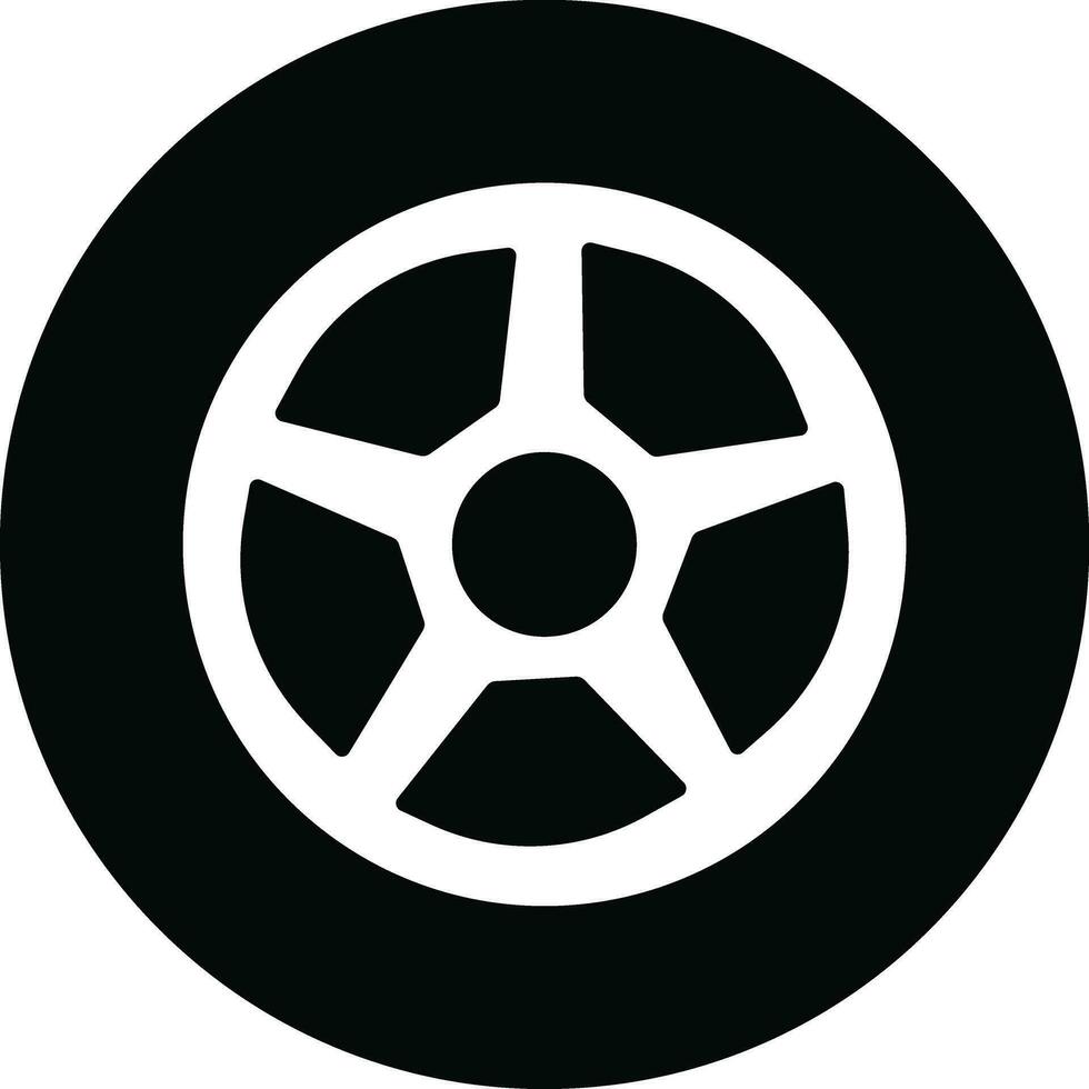 pneumatico icona nel piatto di moda stile. isolato su design per macchina, motocicletta veicolo o automobile pneumatico lega ruota con bordo cartello simbolo vettore per applicazioni e siti web