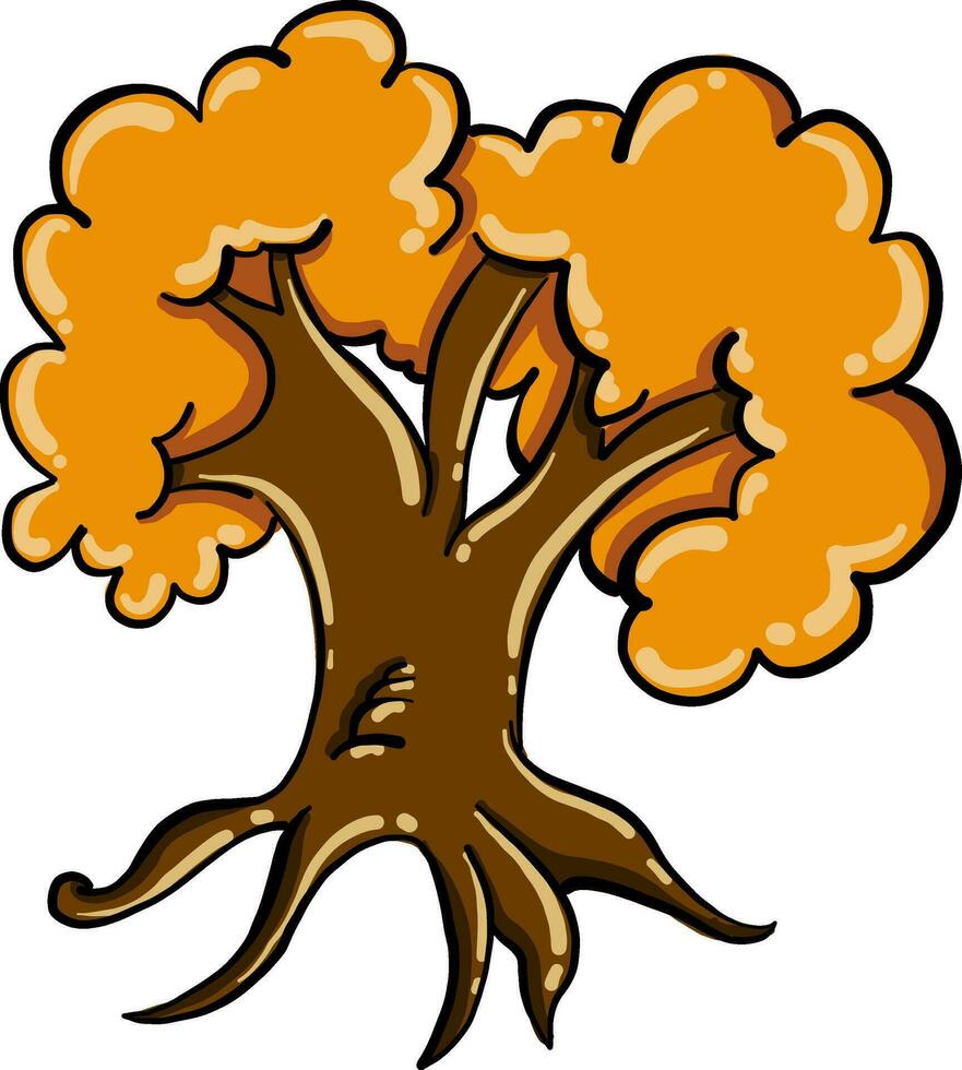 albero nel autunno, illustrazione, vettore su bianca sfondo