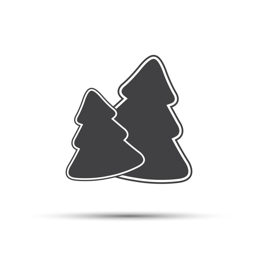 semplice icona grigia di due alberi di Natale. illustrazione vettoriale
