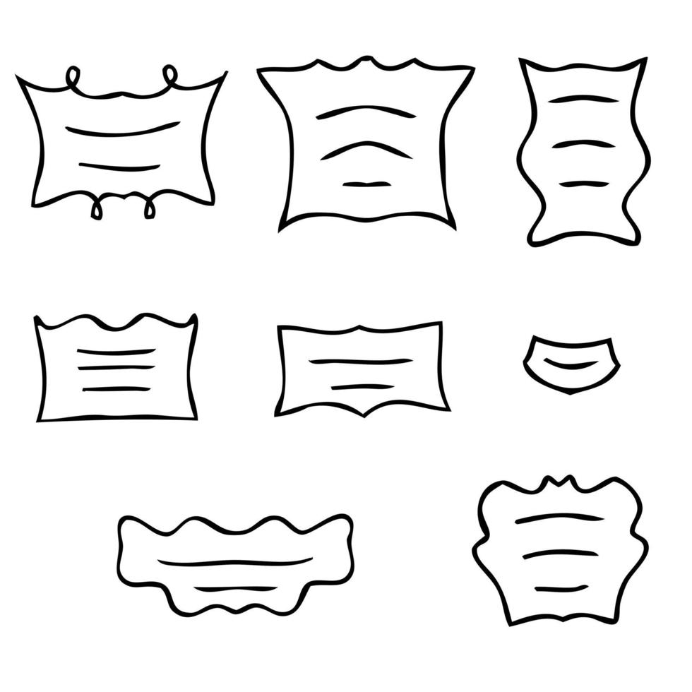 collezione di etichette in stile retrò disegnate a mano. vettore