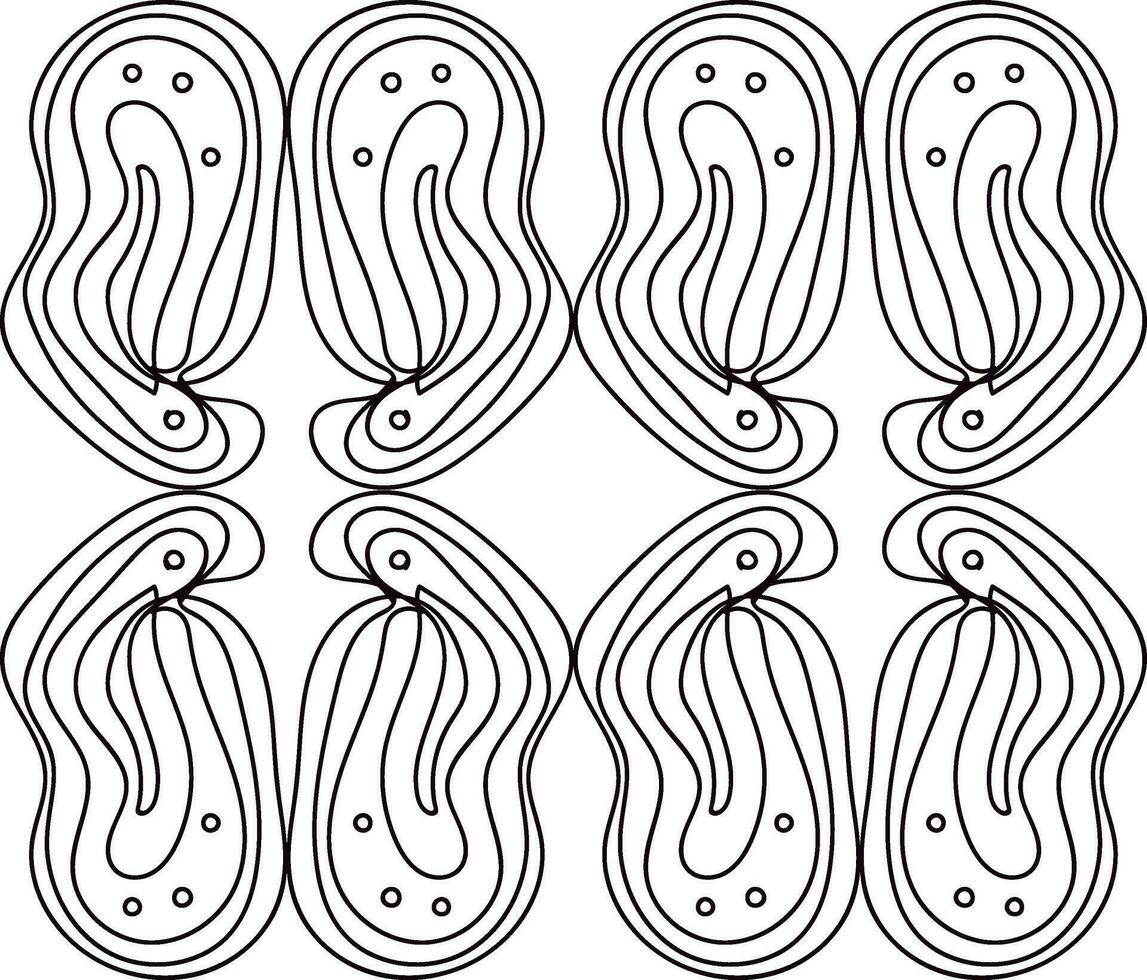 un' quattro paio di curvo Linee vettore o colore illustrazione