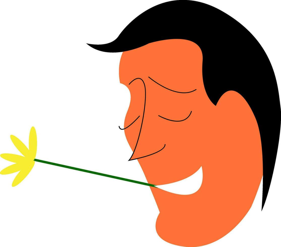 uomo e giallo fiore vettore o colore illustrazione