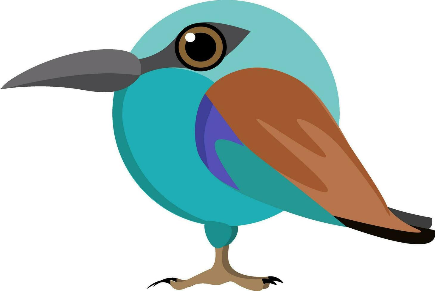 cartone animato immagine di il blu rullo uccello, vettore o colore illustrazione