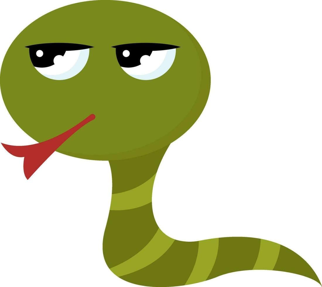 cartone animato immagine di il strisciare verde serpente, vettore o colore illustrazione