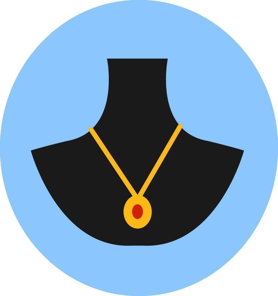 d'oro collana pendente catena, vettore o colore illustrazione