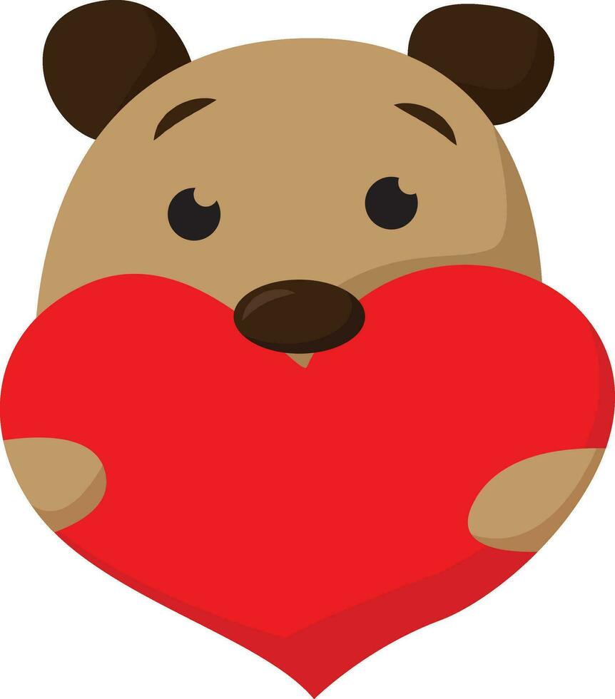 orso con cuore , vettore o colore illustrazione