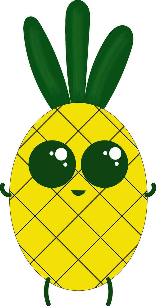 carino ananas, vettore o colore illustrazione.