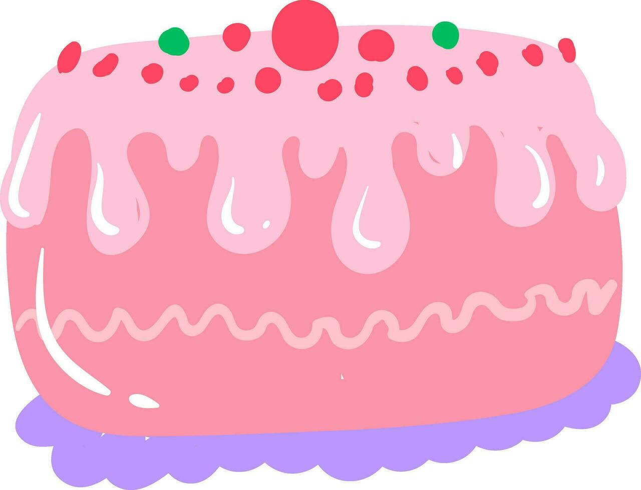 un' grande rosa torta, vettore o colore illustrazione.