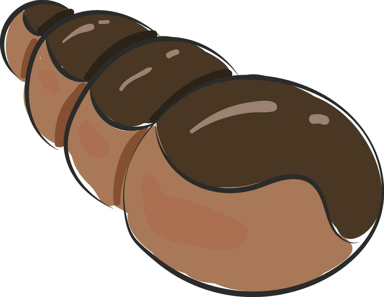 Immagine di cioccolato brioche, vettore o colore illustrazione.