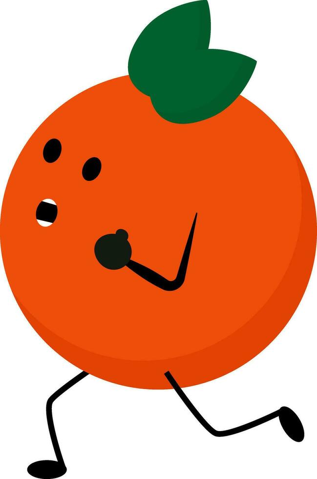 emoji di un' in esecuzione arancia frutta vettore o colore illustrazione