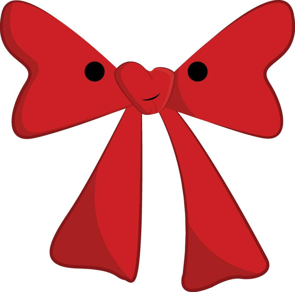 clipart di un' rosso arco cravatta con un' bianca esclamazione marchio vettore o colore illustrazione