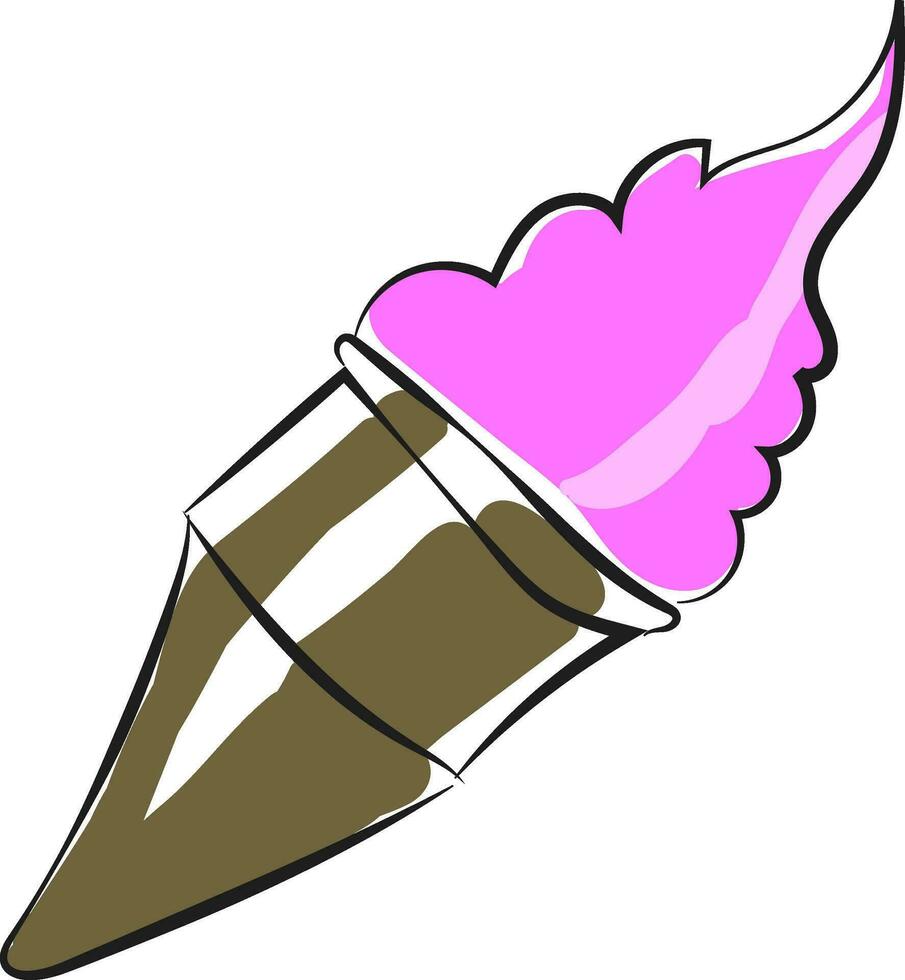clipart di un' cono ghiaccio crema nel un' viola gusto vettore o colore illustrazione