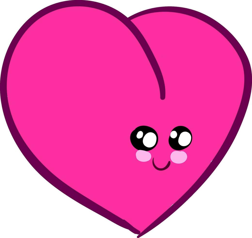 emoji di un' carino rosa cuore vettore o colore illustrazione