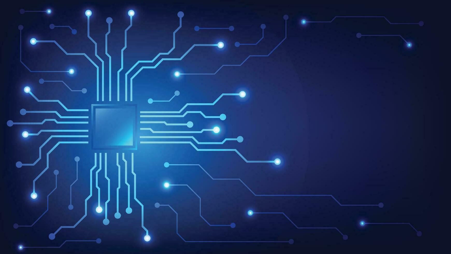 Ciao Tech digitale circuito tavola. elettrico Linee collegato su blu illuminazione sfondo. futuristico tecnologia design elemento concetto vettore
