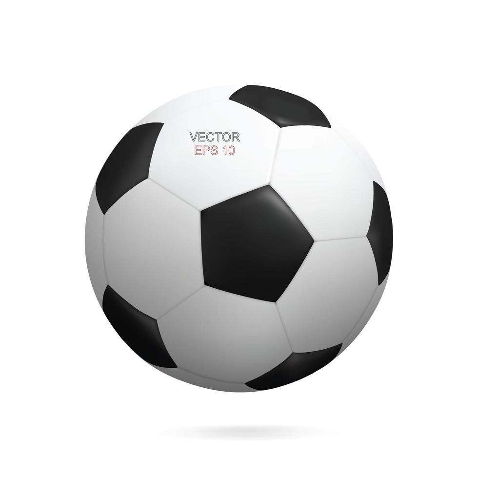 pallone da calcio realistico su sfondo bianco. vettore. vettore