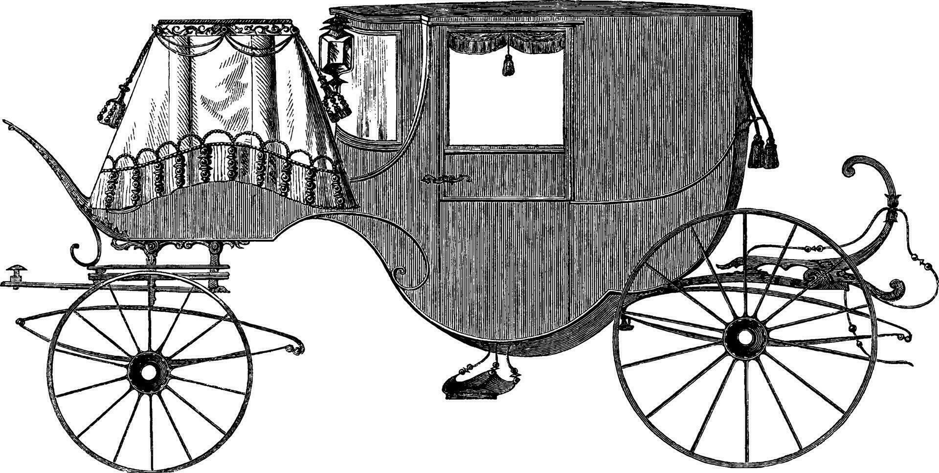 carrozza, Vintage ▾ illustrazione. vettore