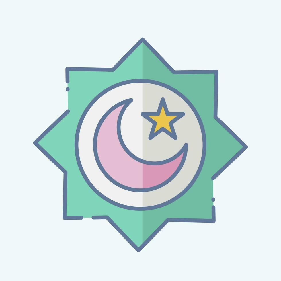 icona strofinare EL hizb. relazionato per Ramadan simbolo. scarabocchio stile. semplice design modificabile. semplice illustrazione vettore