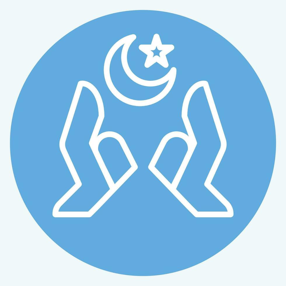 icona mani. relazionato per Ramadan simbolo. blu occhi stile. semplice design modificabile. semplice illustrazione vettore