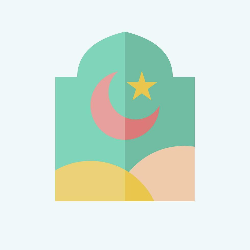 icona finestra. relazionato per Ramadan simbolo. piatto stile. semplice design modificabile. semplice illustrazione vettore