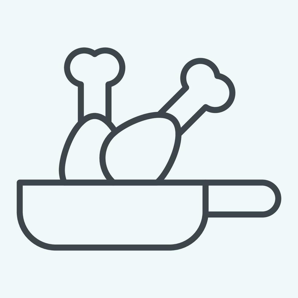 icona fritto. relazionato per cucinando simbolo. linea stile. semplice design modificabile. semplice illustrazione vettore
