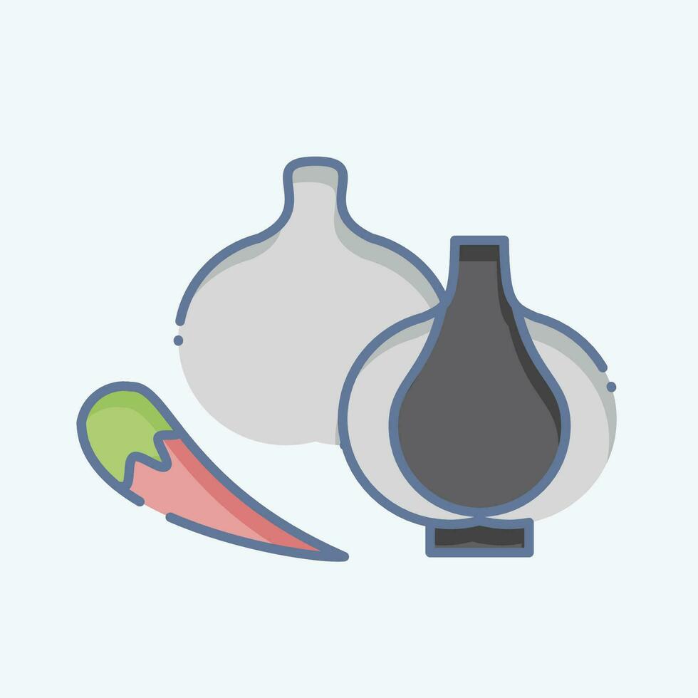 icona crudo materia. relazionato per cucinando simbolo. scarabocchio stile. semplice design modificabile. semplice illustrazione vettore
