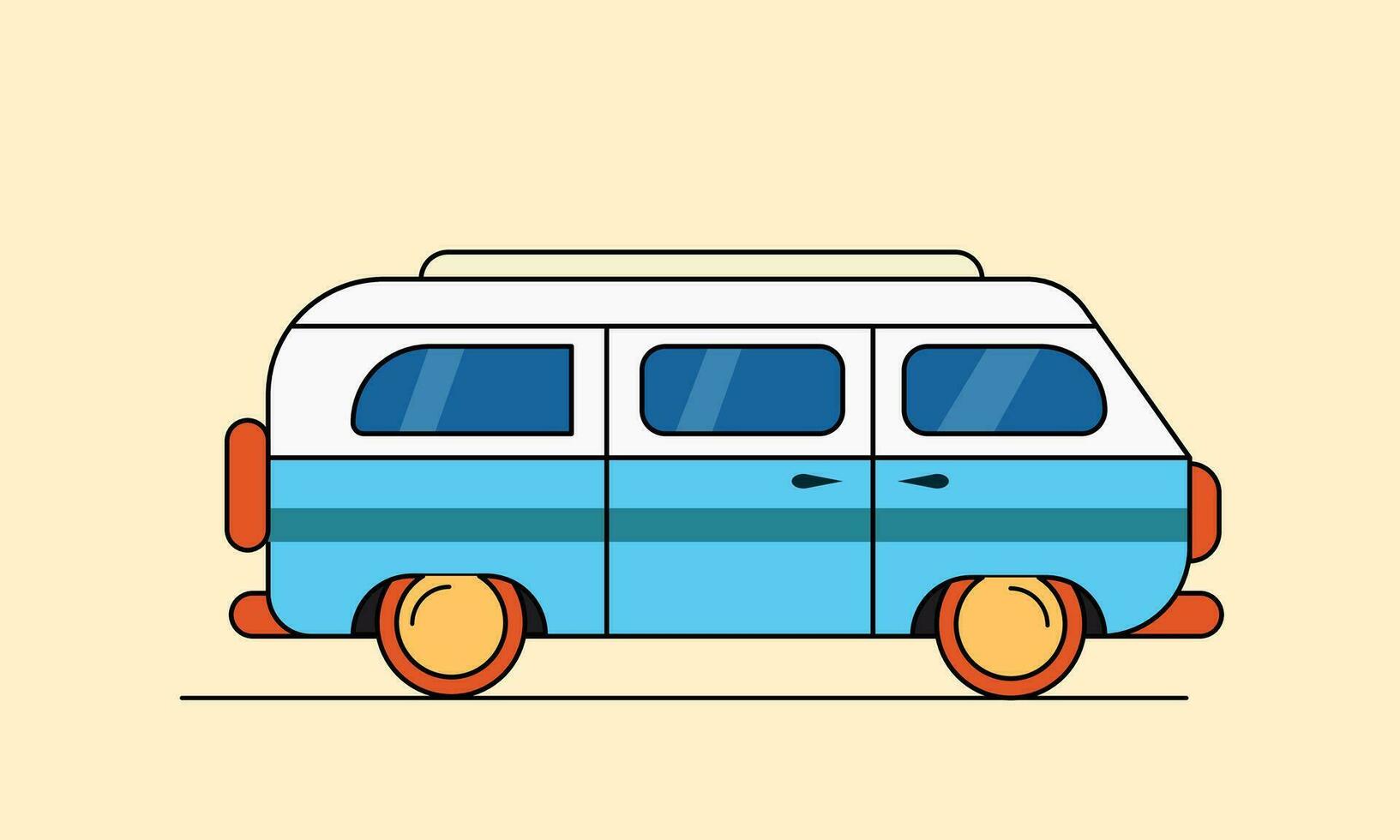 vettore illustrazione di un' retrò viaggio furgone. Perfetto per maglietta disegno, etichetta, eccetera