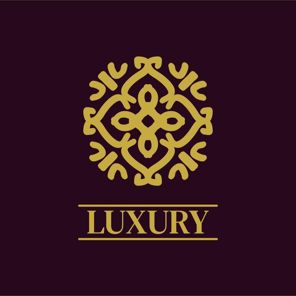 mandala geometrico ornamento logo elegante premio icona vettore design