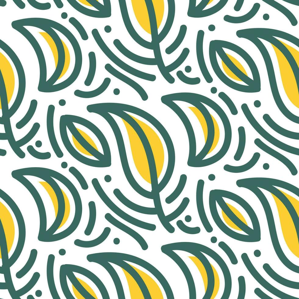 senza soluzione di continuità modello giallo verde pianta creativo design sfondo vettore illustrazione