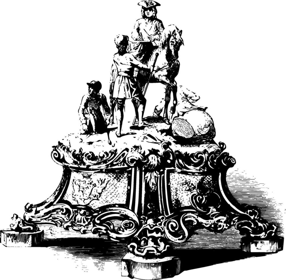 marlborough testimoniale è un' scultura raffigurante John duca di marlborough Vintage ▾ incisione. vettore