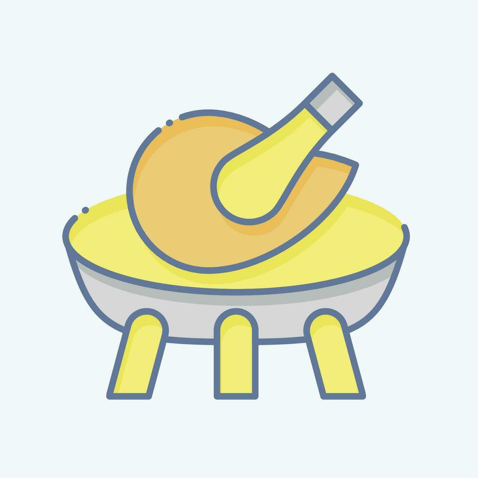 icona griglia. relazionato per cucinando simbolo. scarabocchio stile. semplice design modificabile. semplice illustrazione vettore