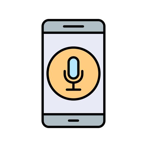 Icona di vettore di applicazione mobile del microfono