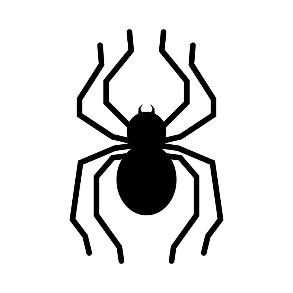piatto illustrazione di ragno silhouette su isolato sfondo vettore