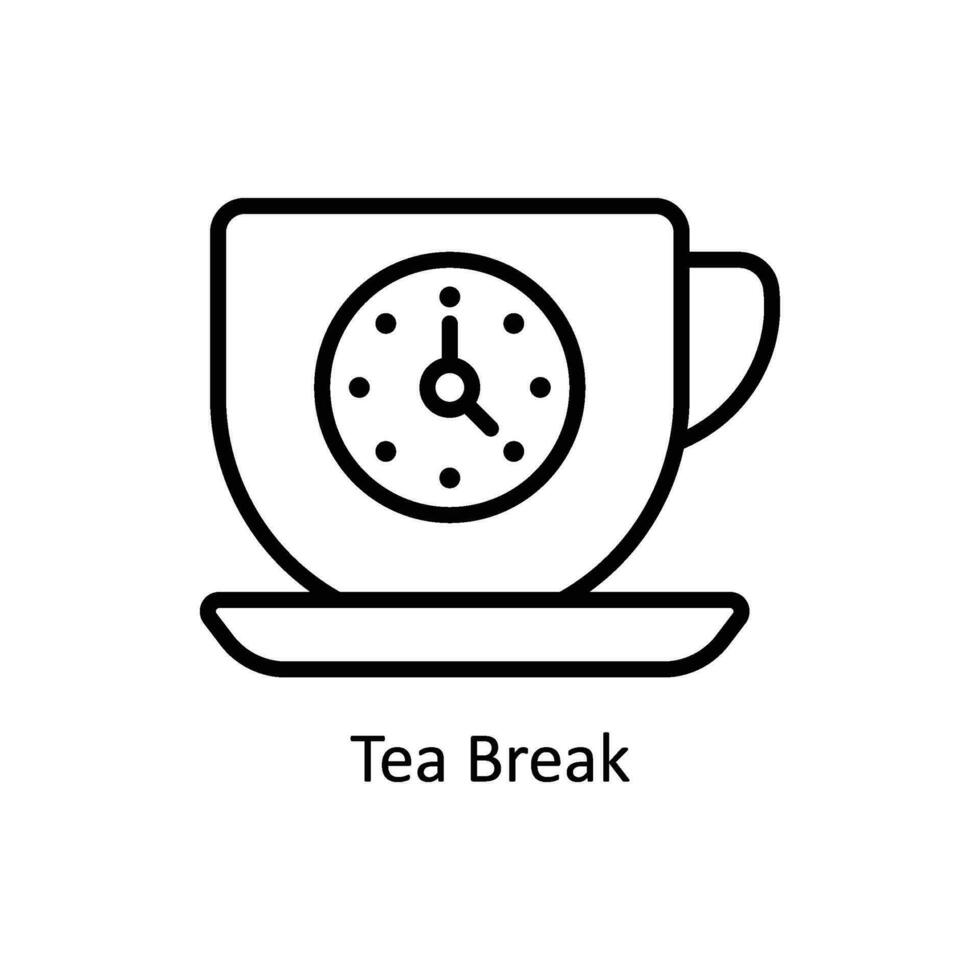 tè rompere vettore schema icona design illustrazione. attività commerciale e gestione simbolo su bianca sfondo eps 10 file