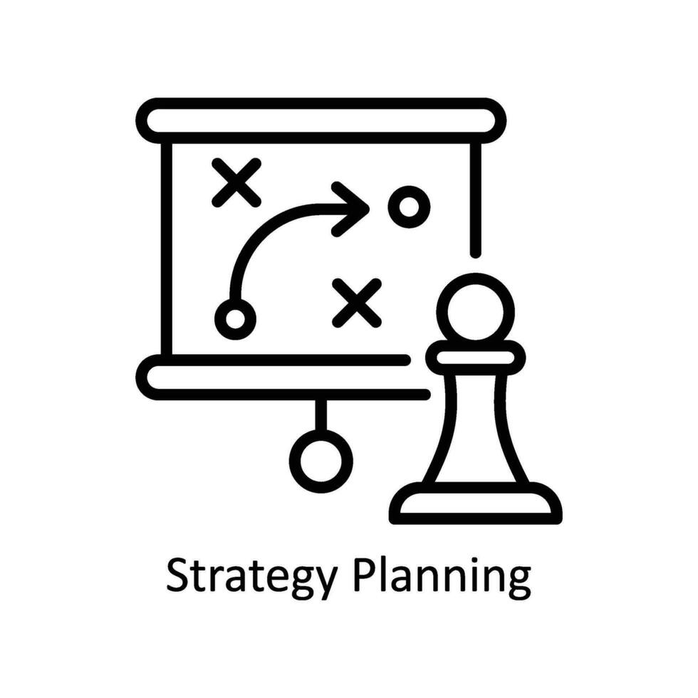strategia pianificazione vettore schema icona design illustrazione. attività commerciale e gestione simbolo su bianca sfondo eps 10 file