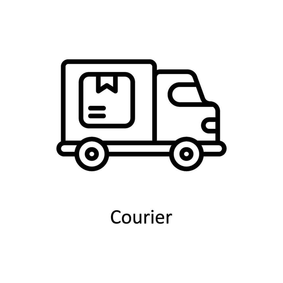 Corriere vettore schema icona design illustrazione. attività commerciale e gestione simbolo su bianca sfondo eps 10 file