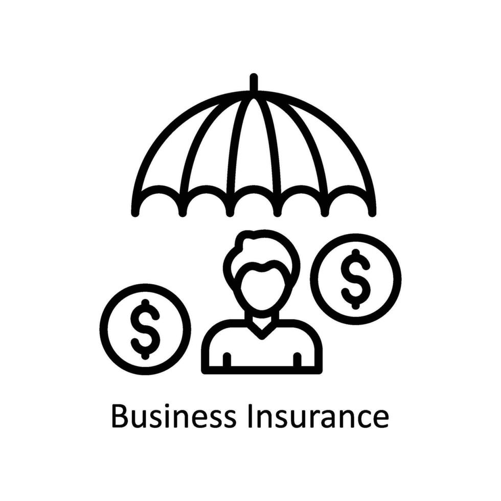 attività commerciale assicurazione vettore schema icona design illustrazione. attività commerciale e gestione simbolo su bianca sfondo eps 10 file