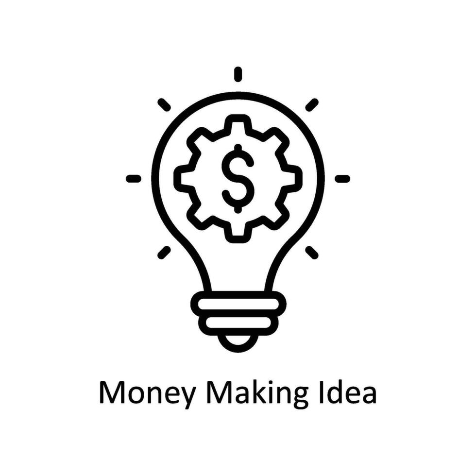 i soldi fabbricazione idea vettore schema icona design illustrazione. attività commerciale e gestione simbolo su bianca sfondo eps 10 file