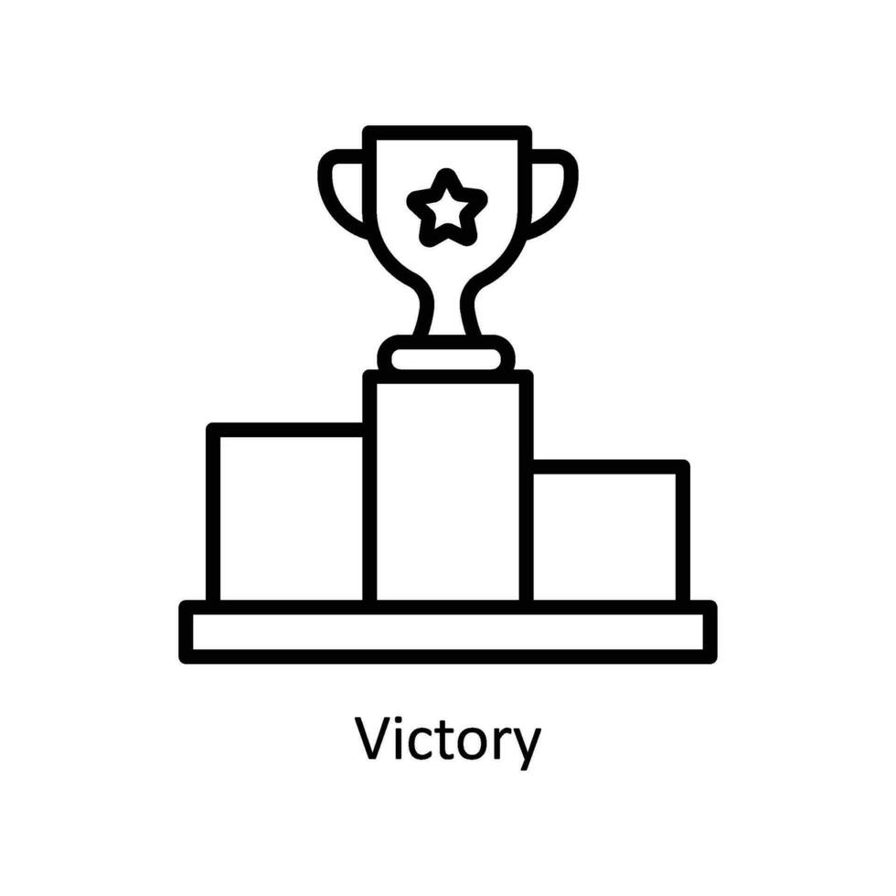 vittoria vettore schema icona design illustrazione. attività commerciale e gestione simbolo su bianca sfondo eps 10 file