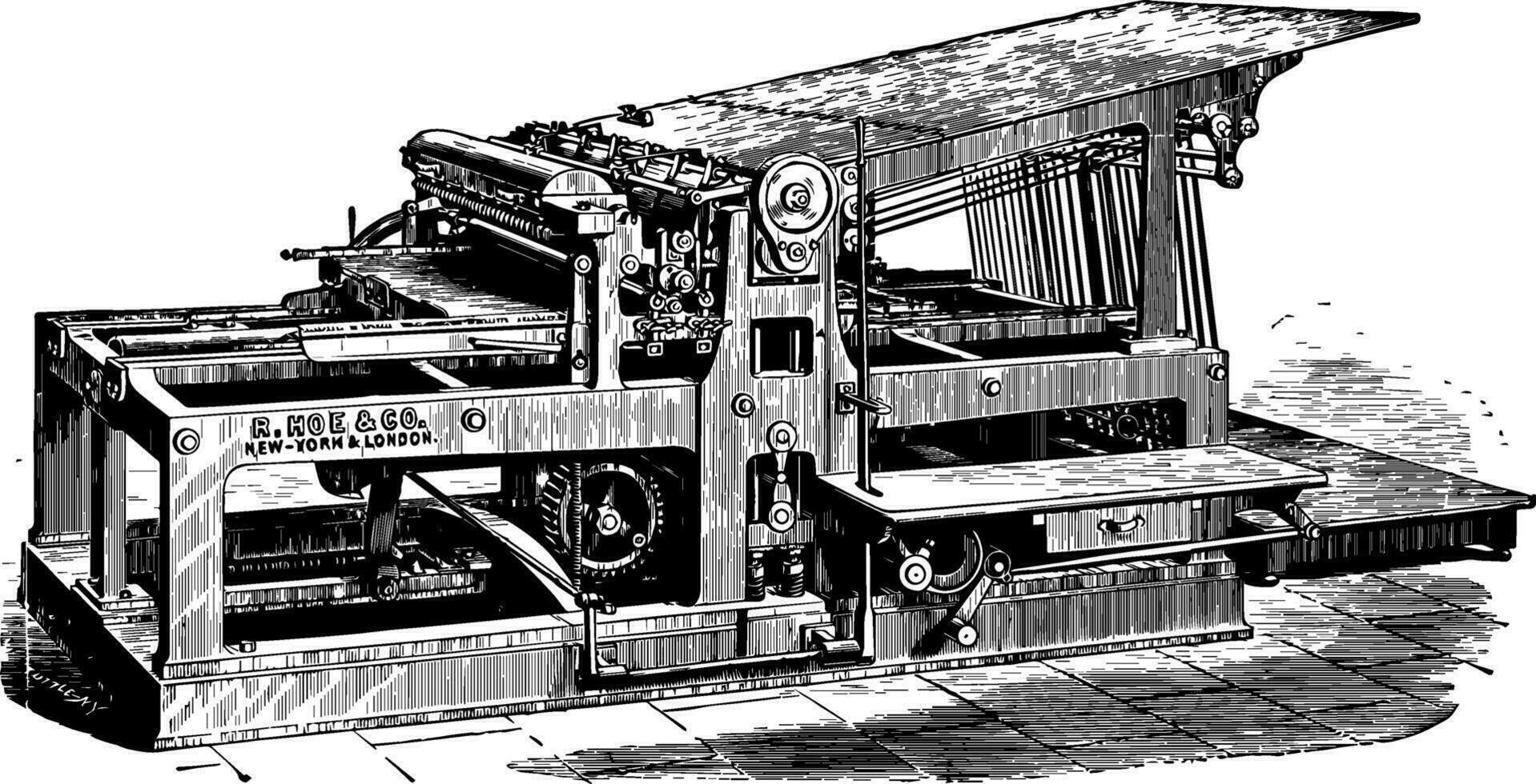singolo piccolo cilindro stampa Vintage ▾ illustrazione. vettore