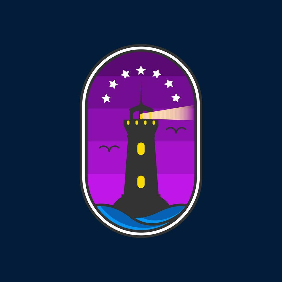 illustrazione vettore grafico di faro emblema.perfetto per loghi di il oceano