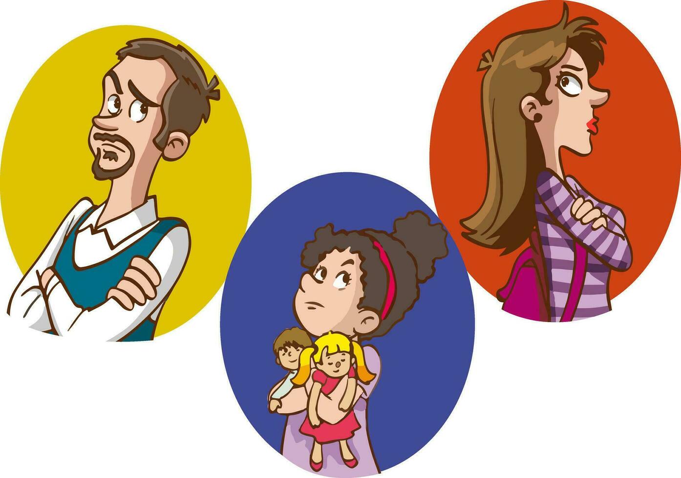 vettore illustrazione di un' famiglia avendo un' litigare con loro bambino.